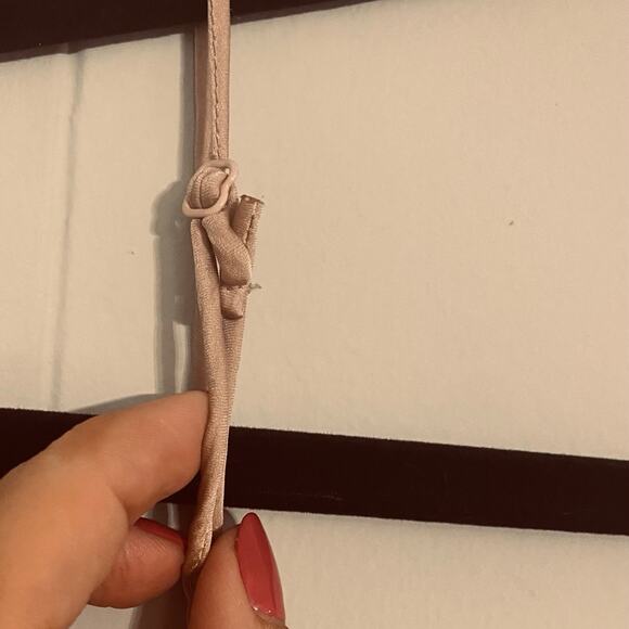 Nine‎ West Satin Lace Cami Pink Champagne Blush Adjustable Spaghetti Straps 4X - Picture 6 of 9